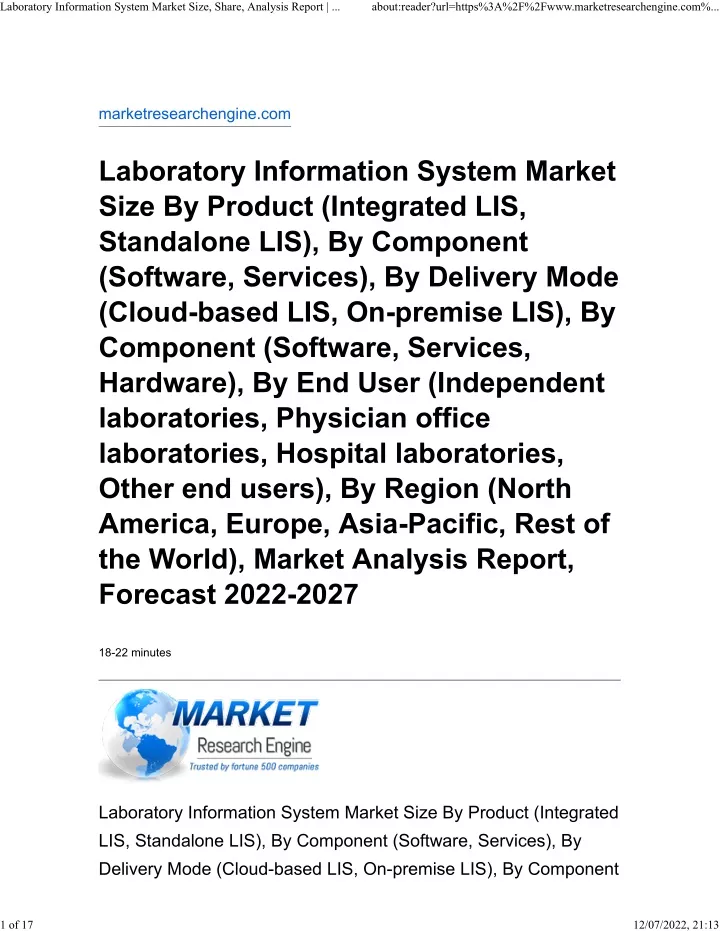 laboratory information system market size share