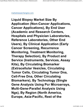 liquid biopsy market size share analysis report