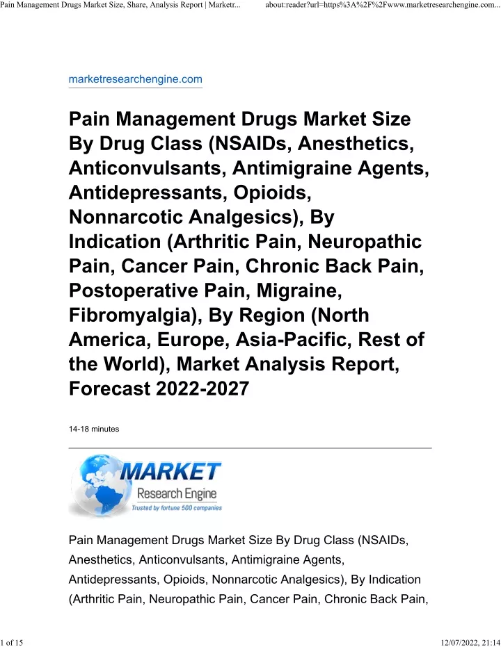 pain management drugs market size share analysis