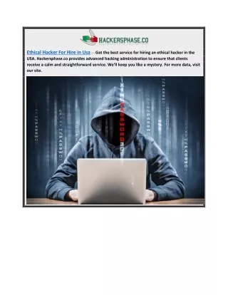 Ethical Hacker for Hire in Usa  Hackersphase.co