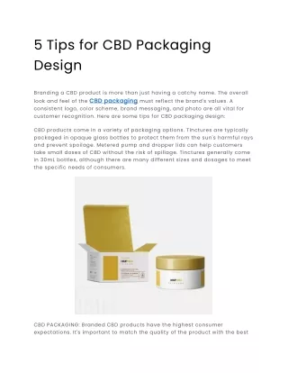 5 Tips for CBD Packaging Design