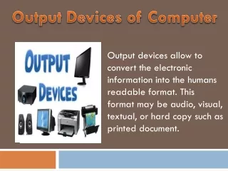 Output Devices of Computer: List, Types, Examples, Functions, and Uses!!
