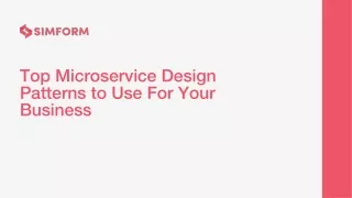 Microservice Design Patterns