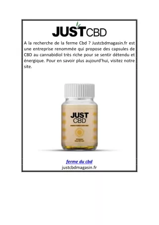 a la recherche de la ferme cbd justcbdmagasin
