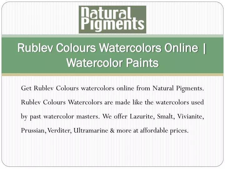 rublev colours watercolors online watercolor paints