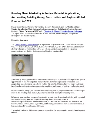 bonding sheet market by adhesive material