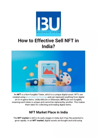 How to Effective Sell NFT in India?