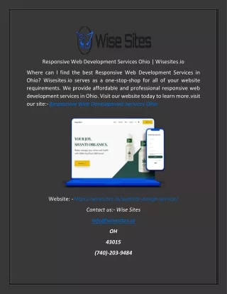 Responsive Web Development Services Ohio  Wisesites.io