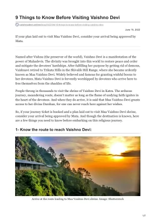 9 things to know before visiting vaishno devi
