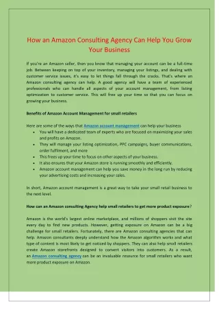how an amazon consulting agency can help you grow