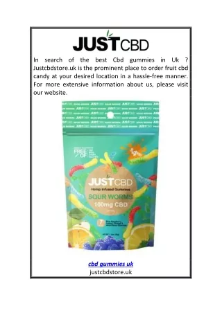 Cbd Gummies Uk | Justcbdstore.uk