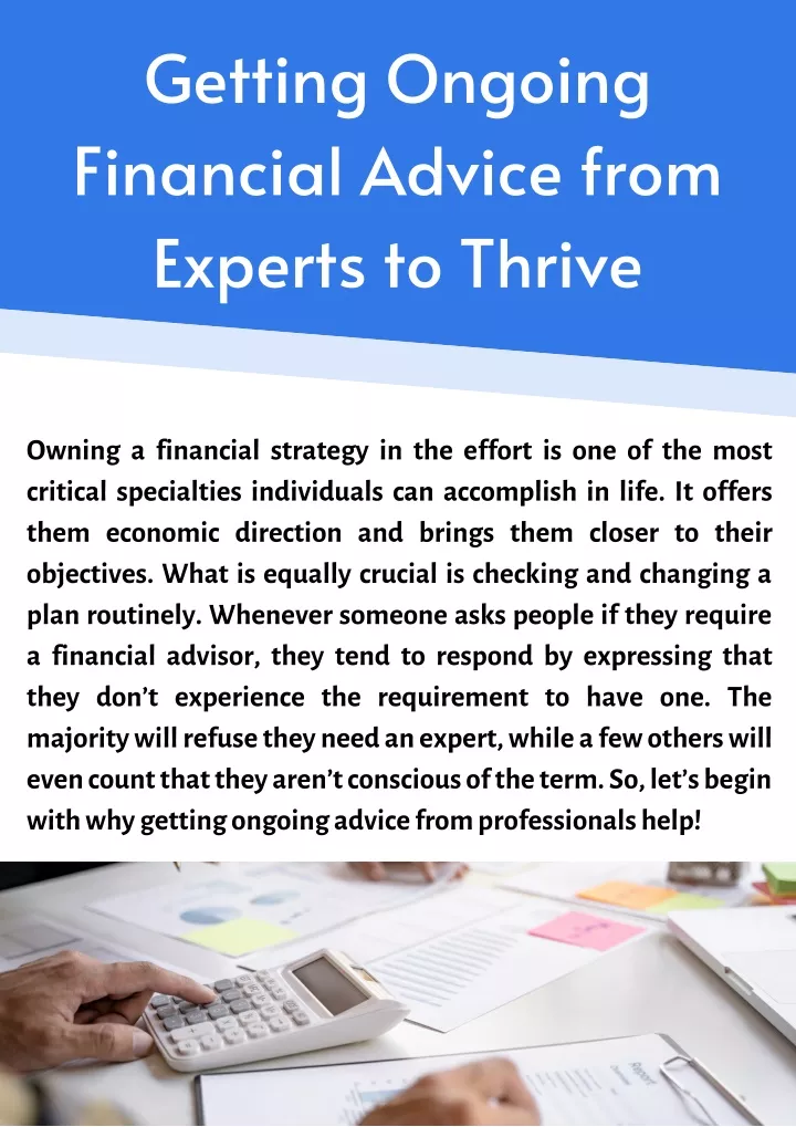 getting ongoing financial advice from experts