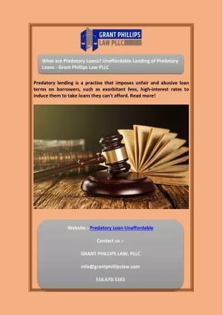 predatory lending is a practise that imposes