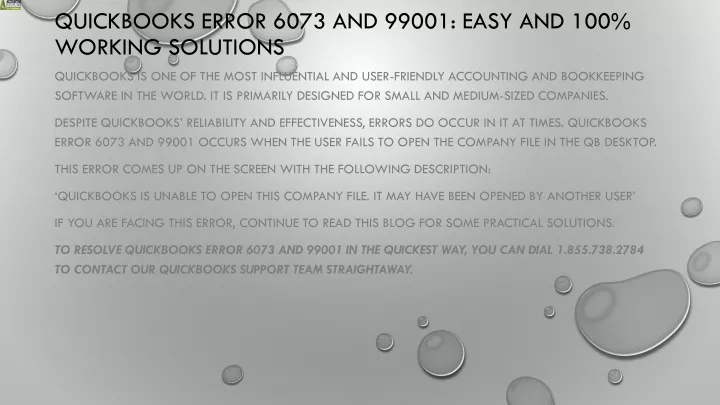 quickbooks error 6073 and 99001 easy and 100 working solutions