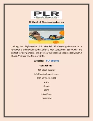 Plr Ebooks