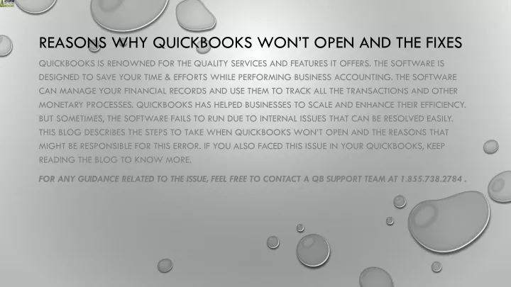 reasons why quickbooks won t open and the fixes