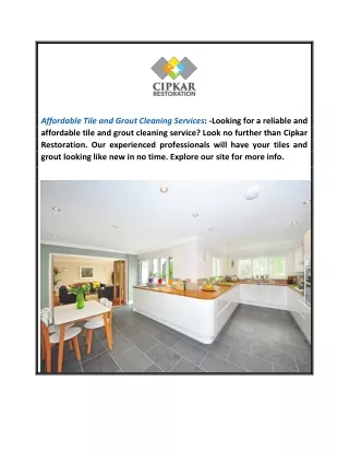 affordable tile and grout cleaning services