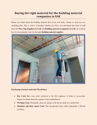 buying the right material for the building