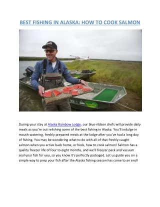BEST FISHING IN ALASKA HOW TO COOK SALMON