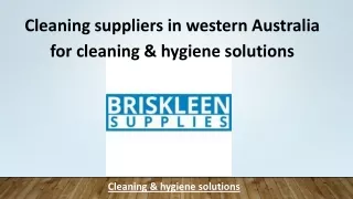 Cleaning suppliers in western Australia