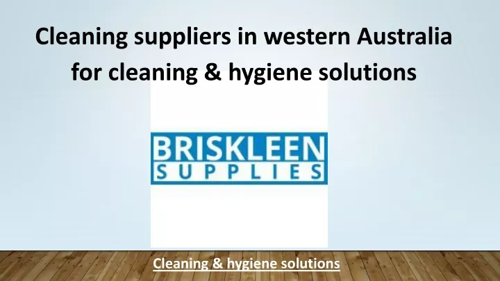 cleaning suppliers in western australia