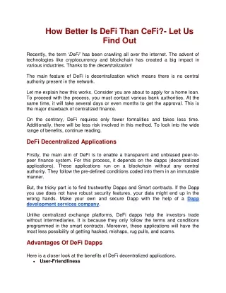 how better is defi than cefi let us find out