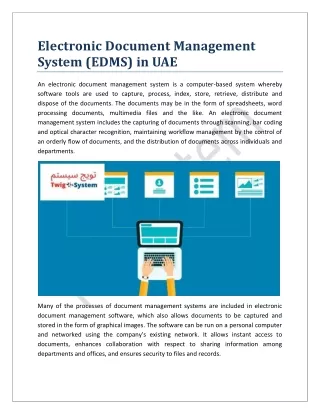 Electronic Document Management System EDMS in UAE