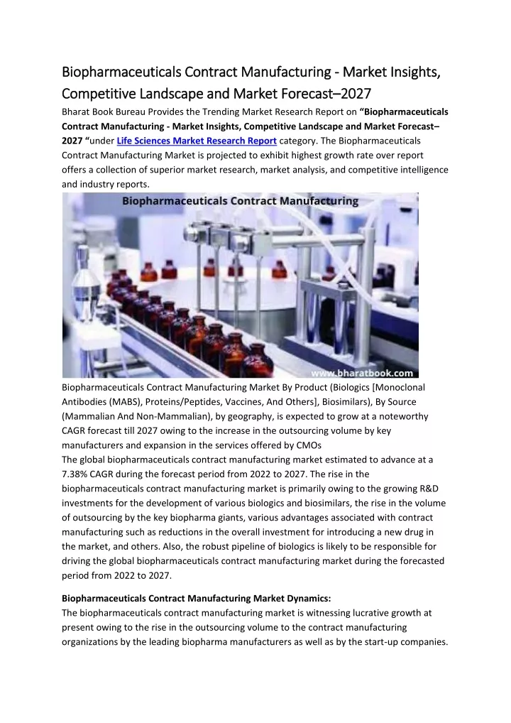 biopharmaceuticals contract manufacturing