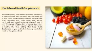 Buy Plant-Based Health Supplements Online in London | Plant Vitamin