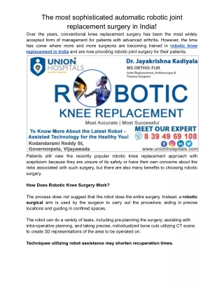 the most sophisticated automatic robotic joint