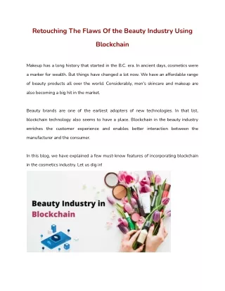 retouching the flaws of the beauty industry using