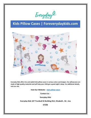 Kids Pillow Cases | Foreverydaykids.com