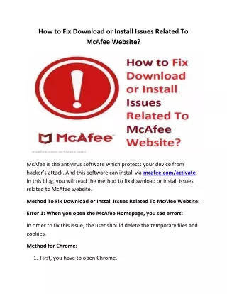 how to fix download or install issues related