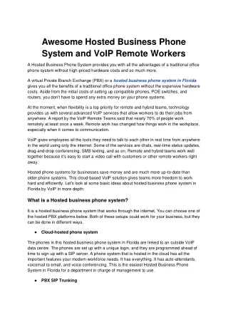 Awesome Hosted Business Phone System and VoIP Remote Workers