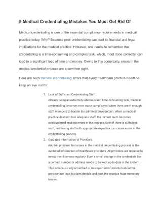 5 medical credentialing mistakes you must