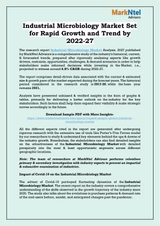 industrial microbiology market set for rapid