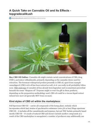 topgradecalikush.com-A Quick Take on Cannabis Oil and Its Effects -topgradecalikush (1)