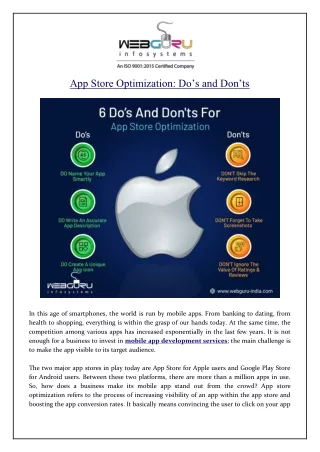 app store optimization do s and don ts