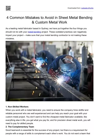 4 Common Mistakes to Avoid in Sheet Metal Bending