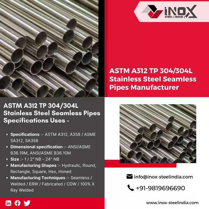 astm a312 tp 304 304l stainless steel seamless