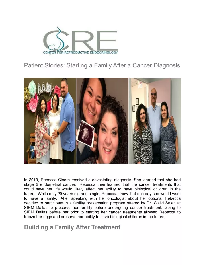 patient stories starting a family after a cancer