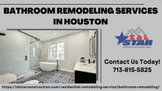 Bathroom Remodeling Services in Houston | E & L Star Construction