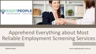 Everything about Most Reliable Employment Screening Services