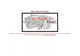 Role of Economics