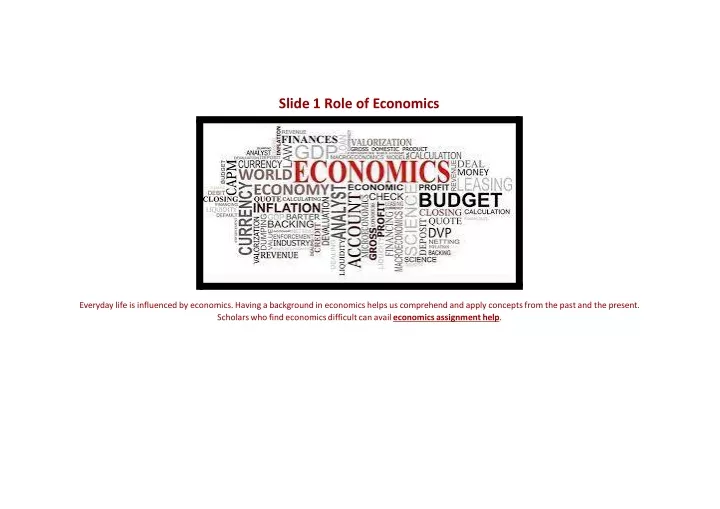 slide 1 role of economics