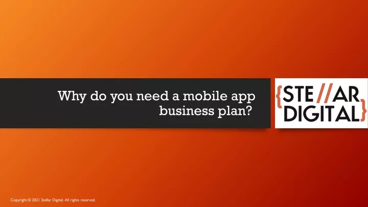 why do you need a mobile app business plan