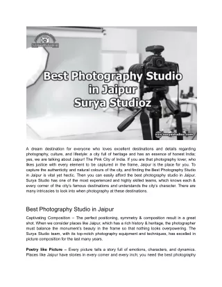 Best Photography Studio in Jaipur – Surya Studioz