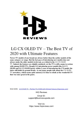 lg cx oled tv the best tv of 2020 with ultimate