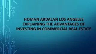 homan ardalan los angeles explaining the advantages of investing in commercial real estate