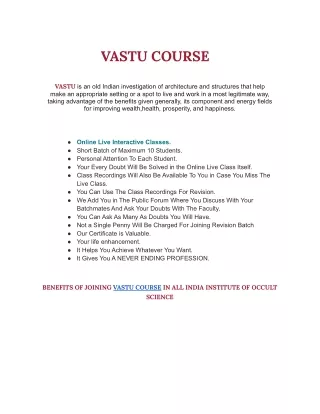 vastu course